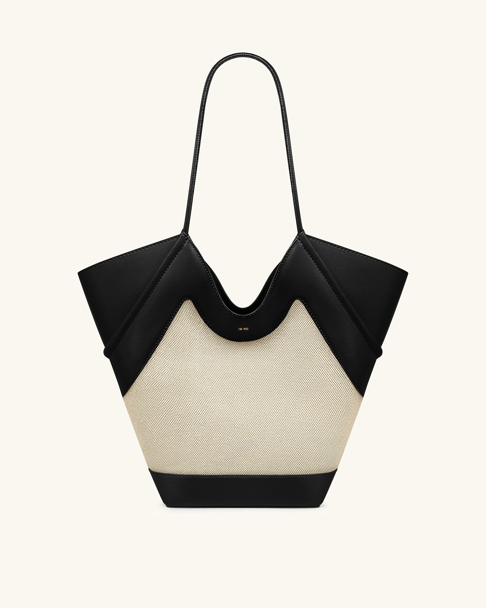 Maribel Panel Tote Bag - Black Canvas | JW PEI US