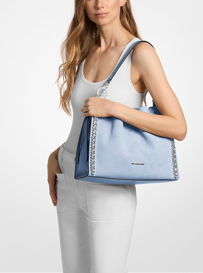 Mina Large Suede Chain Shoulder Bag | Michael Kors US