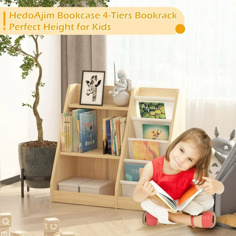 Hironpal Estantería Pequeña para Niños de 3 Niveles con Cabestrillo de 4 Capas, Estante Ajusta... | Walmart (US)