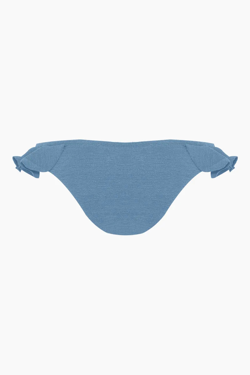 Laven Ruffle Cheeky Bikini Bottom - Riviera Blue | Bikini.com