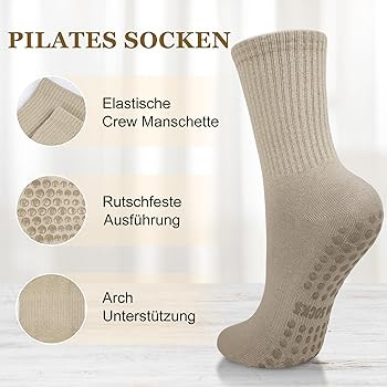5 Paar Pilates Socken Yoga Socken Soft Cotton Stoppersocken Rutschfeste AntiRutschSocken Damen f... | Amazon (DE)