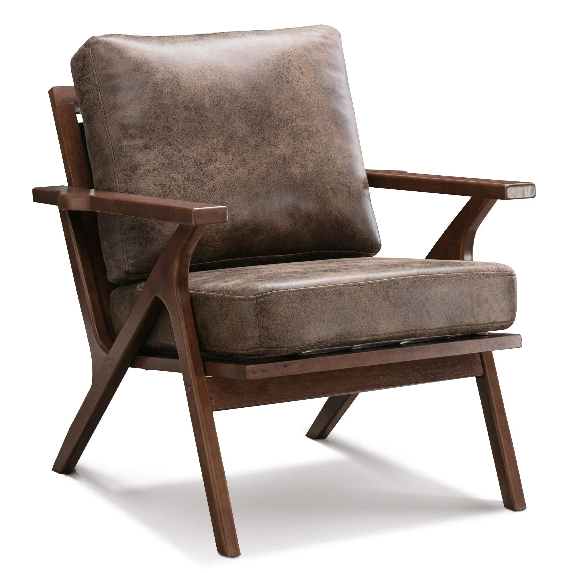 Salma 29.5" Wide Solid Wood Frame Upholstered Mid Century Modern Retro Accent Chair | Wayfair North America