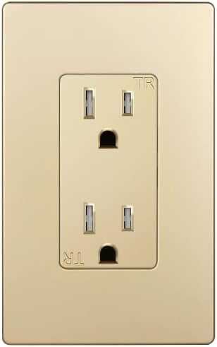 ENERLITES Elite Series Decorator Receptacle Outlet Child Safe Tamper-Resistant, Self-Grounding, R... | Amazon (US)
