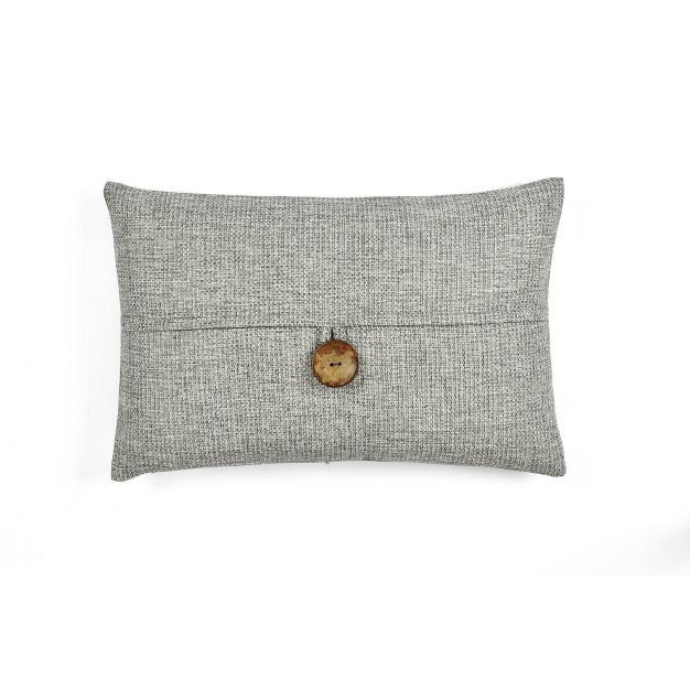 Oversize Linen Texture Woven Button Family-Friendly Throw Pillow Cover - Lush Décor | Target