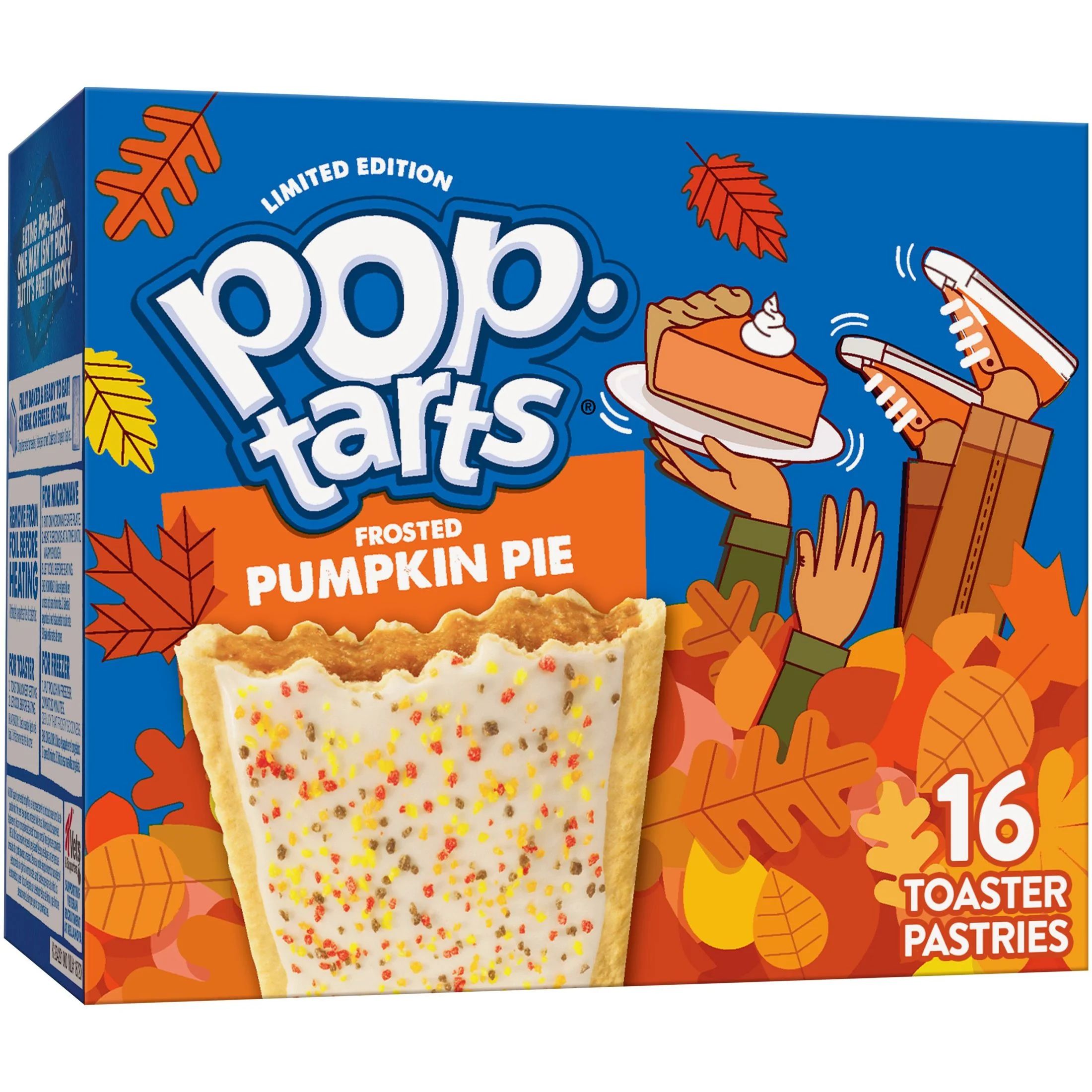 Pop-Tarts Frosted Pumpkin Pie Toaster Pastries, Shelf-Stable, Ready-to-Eat, Instant, 16 Count Box | Walmart (US)