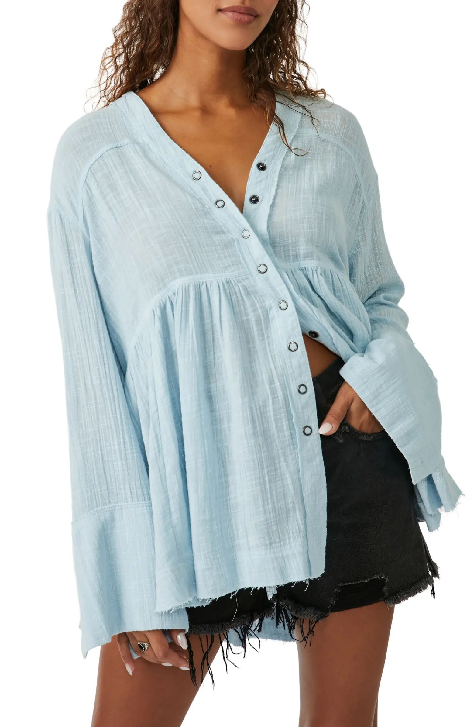 Miles Away Cotton Babydoll Shirt | Nordstrom