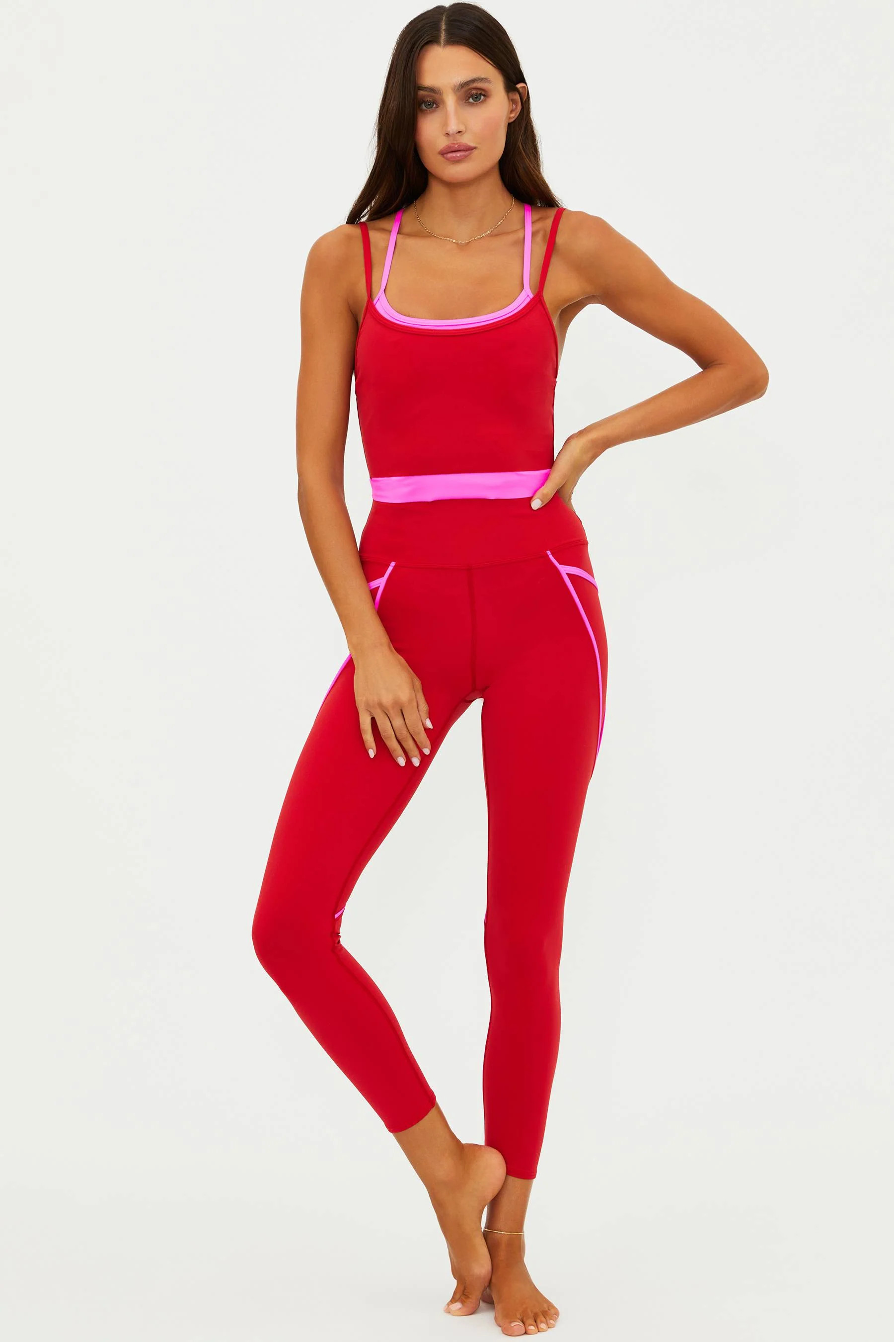 Von 7/8 Legging Royal Red Matte | Pink & Red 7/8th Legging | Beach Riot | Beach Riot