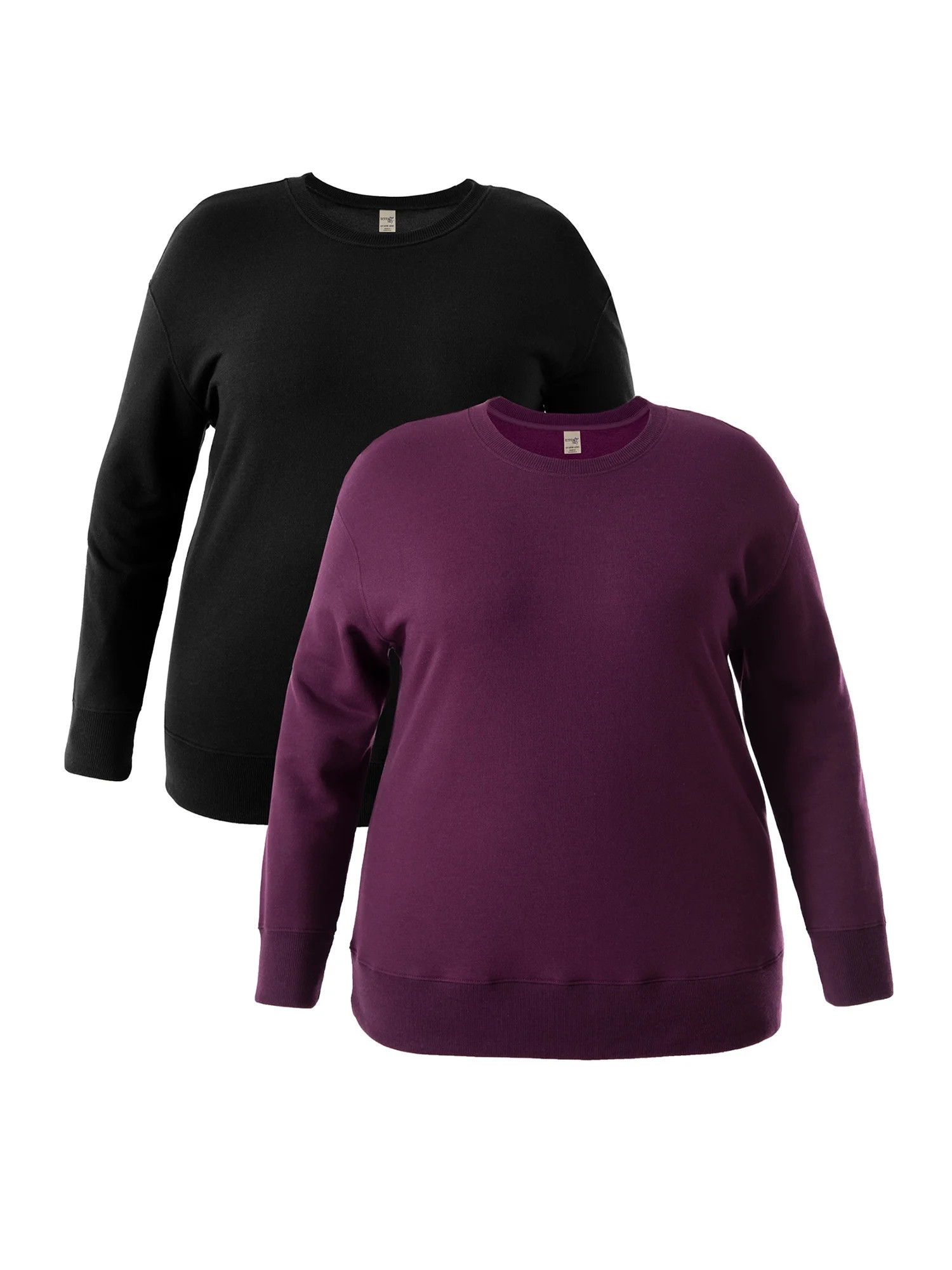 Terra & Sky Women's Plus Size Fleece Sweatshirt, 2-Pack | Walmart (US)