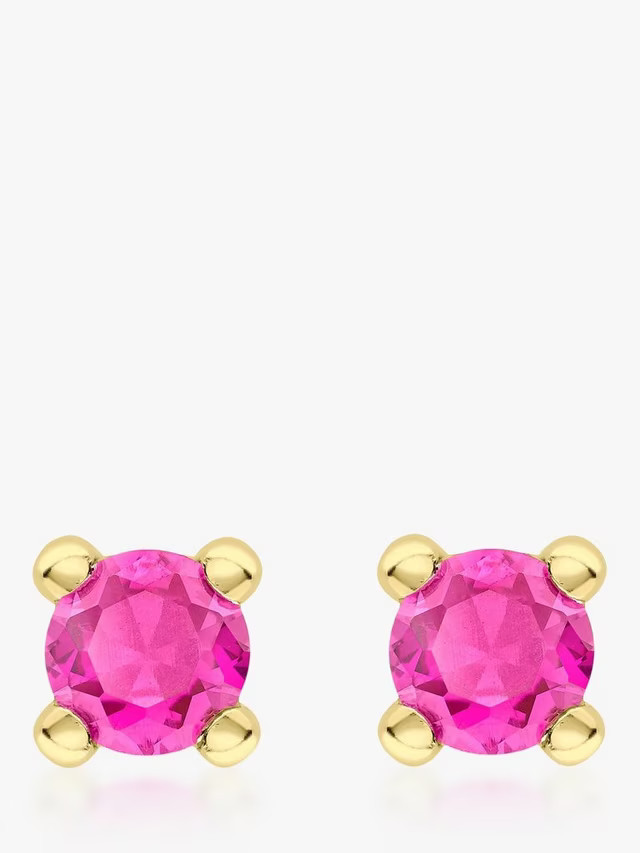 IBB 9ct Yellow Gold Cubic Zirconia Stud Earrings | John Lewis (UK)