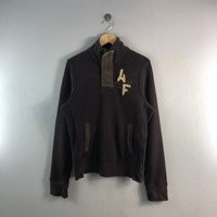 Vintage Abercrombie & Fitch Embroidered Logo Half Zipper Casual Style Design Jumper Pullover Jacket Sweatshirt Crewneck Brown Small | Etsy (US)