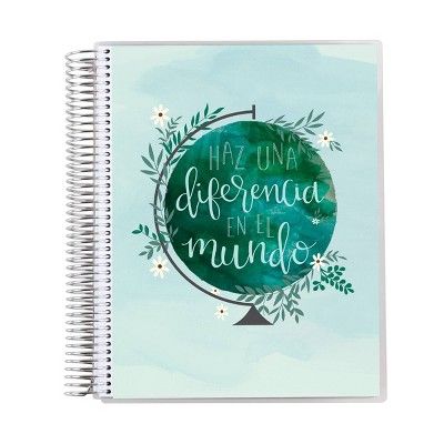 Undated Coiled Spanish Teacher Lesson Planner 8.5" x 11" Make a Difference - Erin Condren | Target