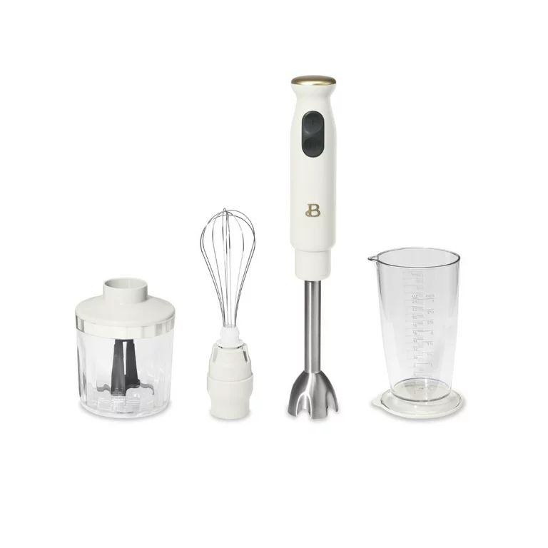 Beautiful 2-Speed Immersion Blender with Chopper & Measuring Cup, White Icing by Drew Barrymore -... | Walmart (US)