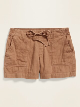 Mid-Rise Soft Twill Pull-On Utility Shorts for Women -- 4-inch inseam | Old Navy (US)