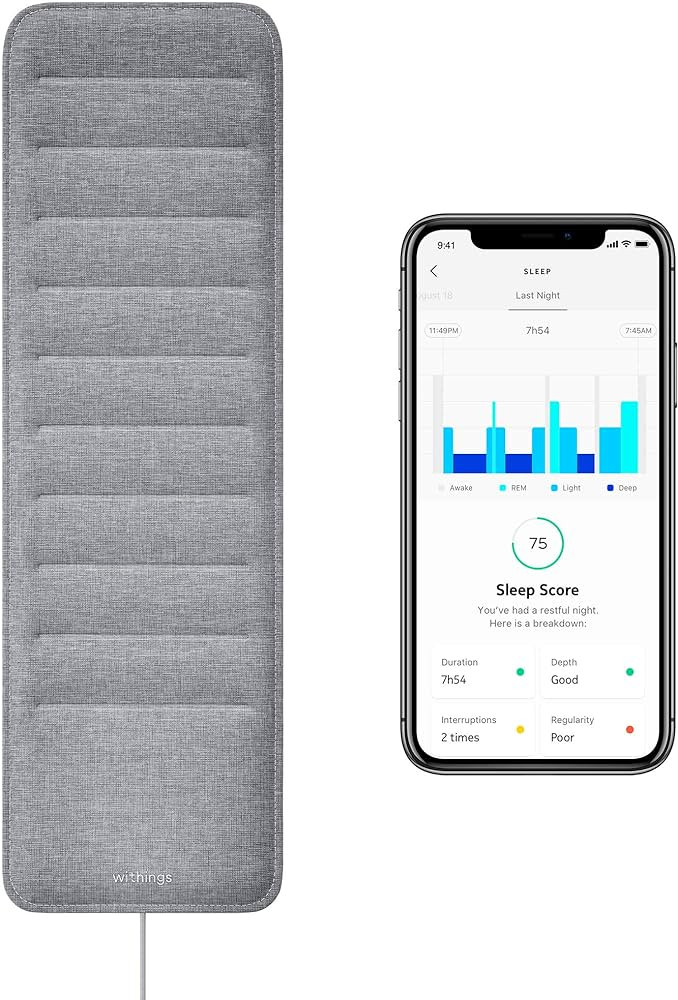 Withings Sleep - Sleep Tracking Pad Under The Mattress With Sleep Cycle Analysis | Amazon (US)