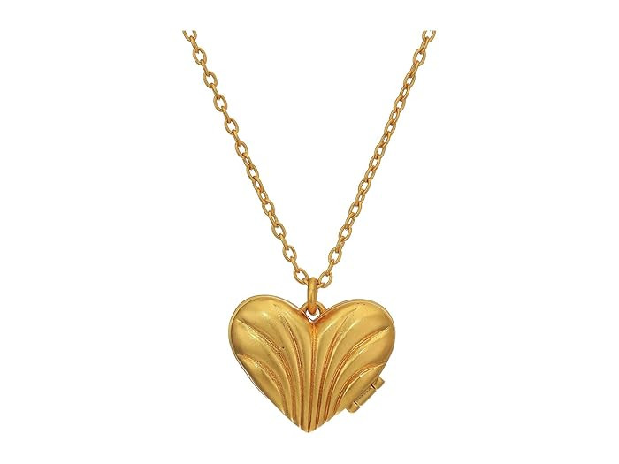 Madewell Moulded Heart Locket Necklace (Vintage Gold) Necklace | Zappos