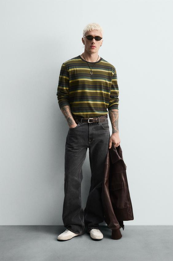 STRIPED JACQUARD T-SHIRT | Zara US