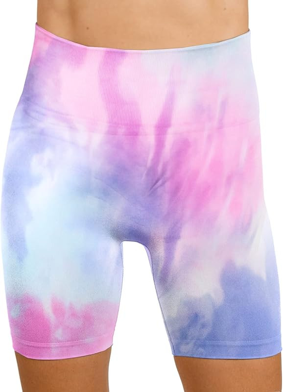 MAXXIM Womens Tie Dye Solids Butt Lifting High Waisted Seamless Bike Shorts for Gym Exercise Workout | Amazon (US)