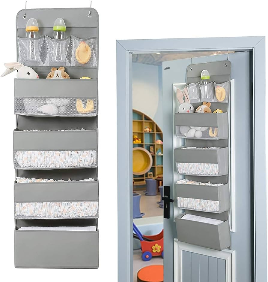 Jay-Chi Over Door Hanging Organizer Storage - 7 Large Pockets Closet Bathroom Baby Nursery Organi... | Amazon (US)