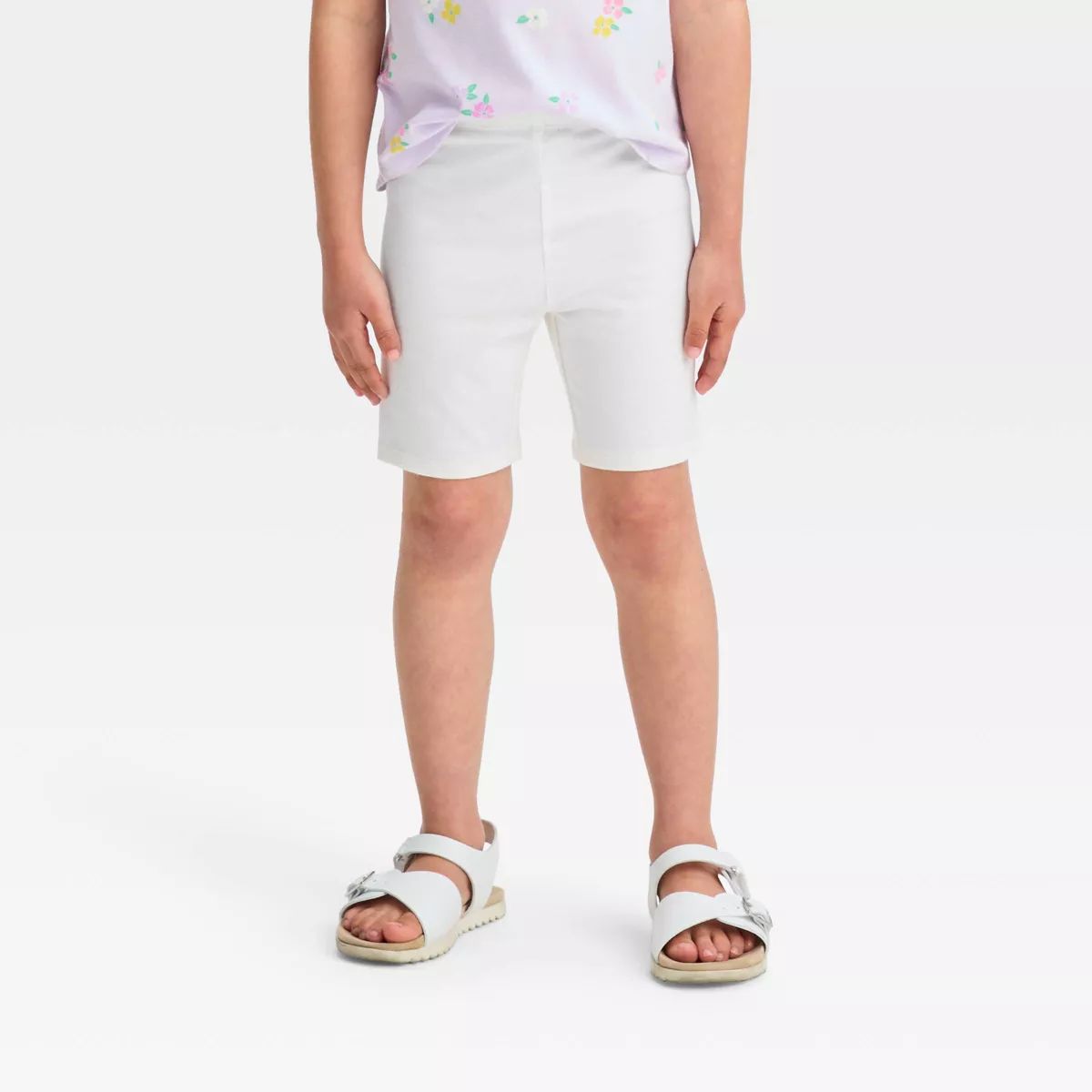 Toddler Girls' Shorts - Cat & Jack™ Chalk White 3T | Target