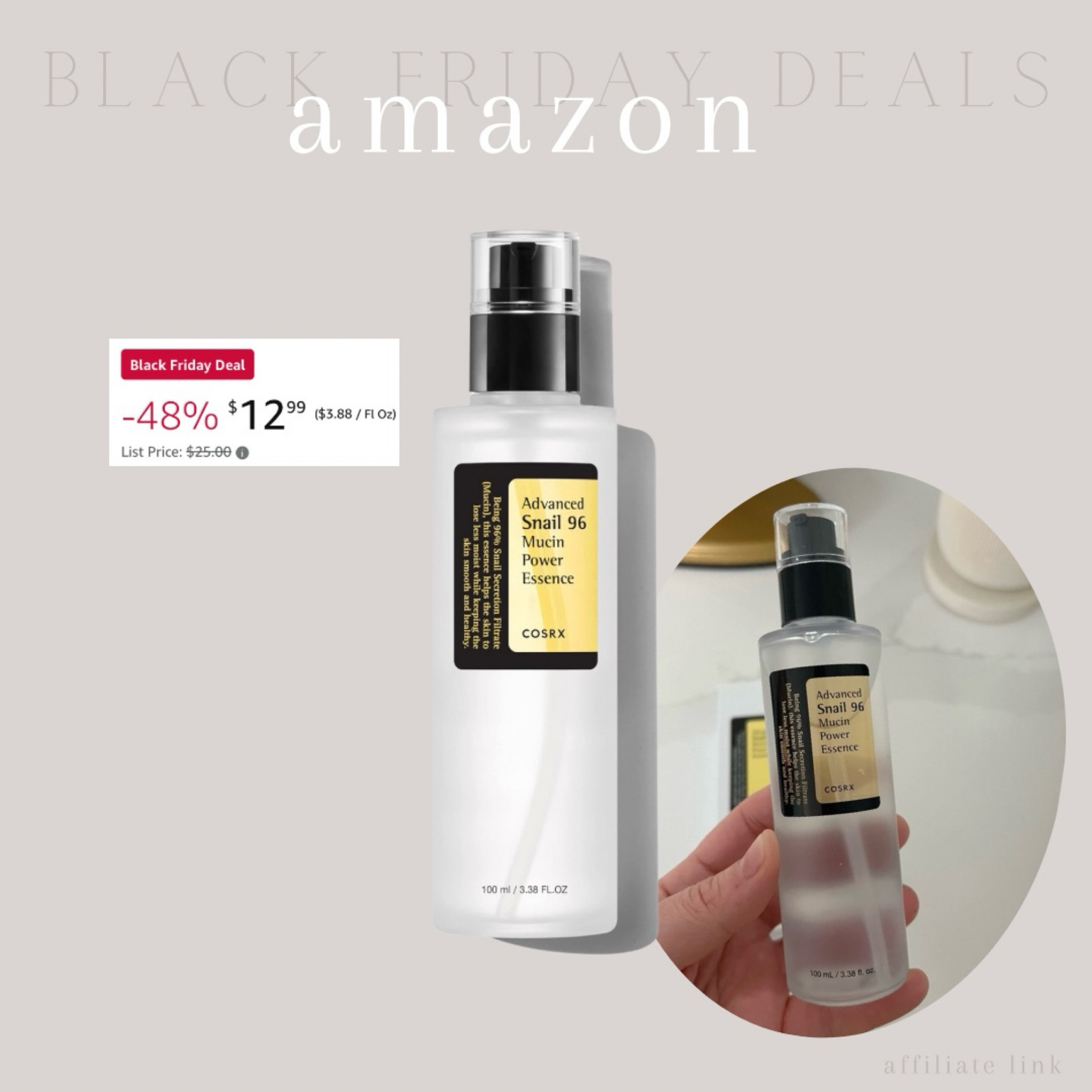 Black Friday Sales - Amazon! 


Snail mucin, skin care, hydrated skin, serum, beauty routine 



#amazon #blackfridaysales 

#LTKGiftGuide #LTKBeauty #LTKHoliday