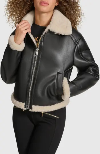 Faux Leather & Faux Shearling Bomber Jacket | Nordstrom