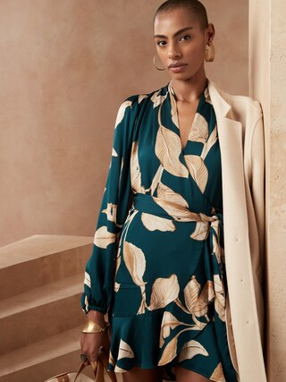 Ruffle Wrap Mini Dress | Banana Republic (CA)