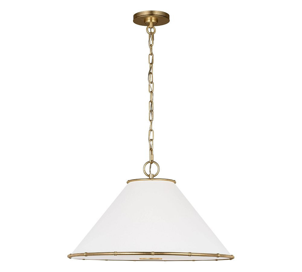 Aliana Metal Round Pendant, Medium 22"", Gild | Pottery Barn (US)