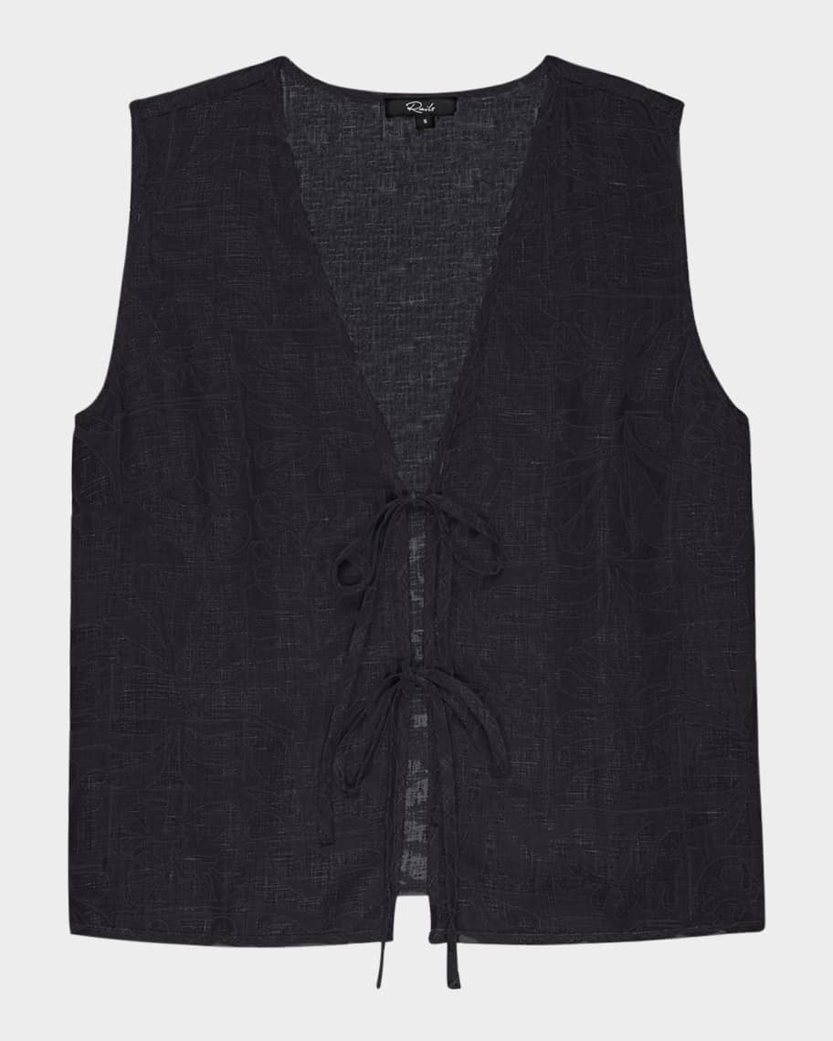 Oregon Linen Tie-Front Top | Neiman Marcus