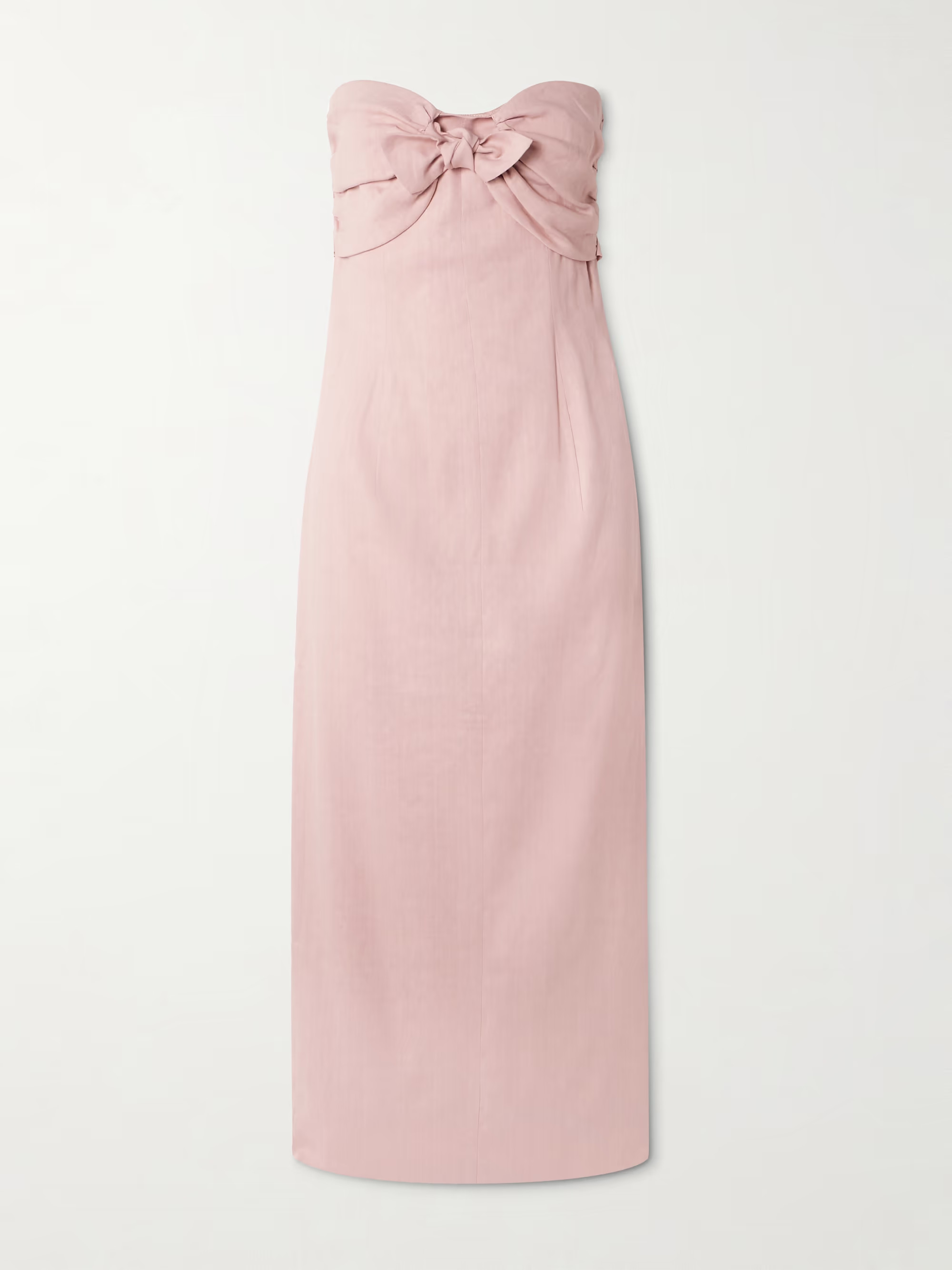 Rahel gathered tie-front linen-blend midi dress | NET-A-PORTER (US)