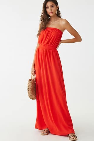 Strapless Smocked-Waist Dress | Forever 21 (US)