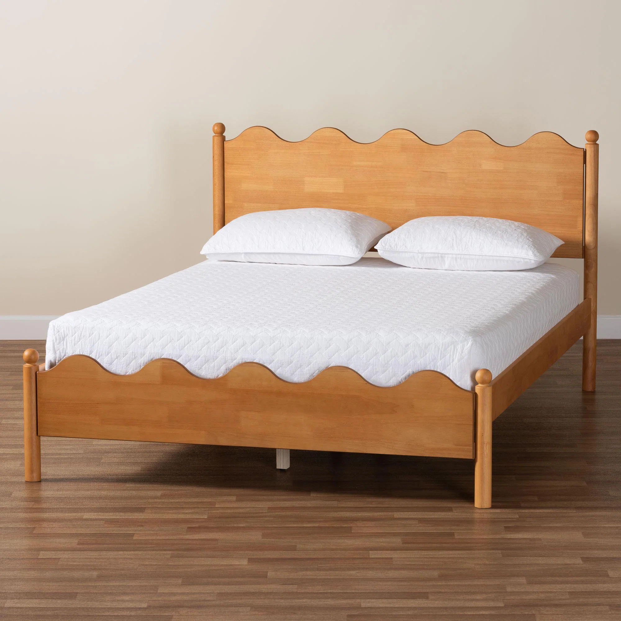 Lark Manor™ Baxton Studio Malaya Modern Wood Full Platform Bed With Scalloped Edges | Wayfair | Wayfair North America