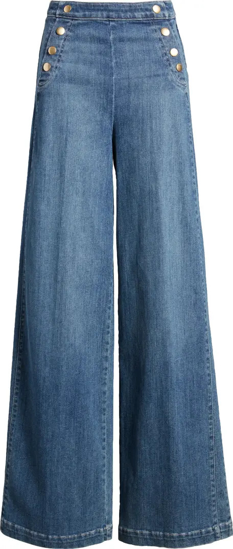 Sailor Snap High Waist Wide Leg JeansFRAME | Nordstrom