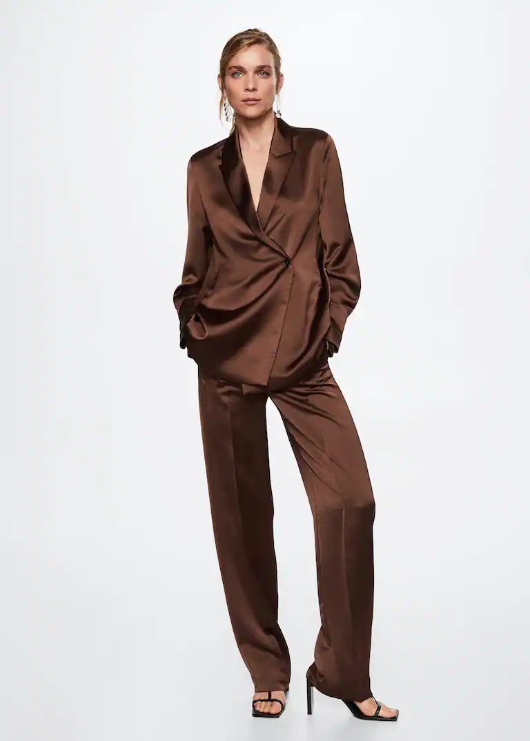 Satin suit pants -  Women | Mango USA | MANGO (US)