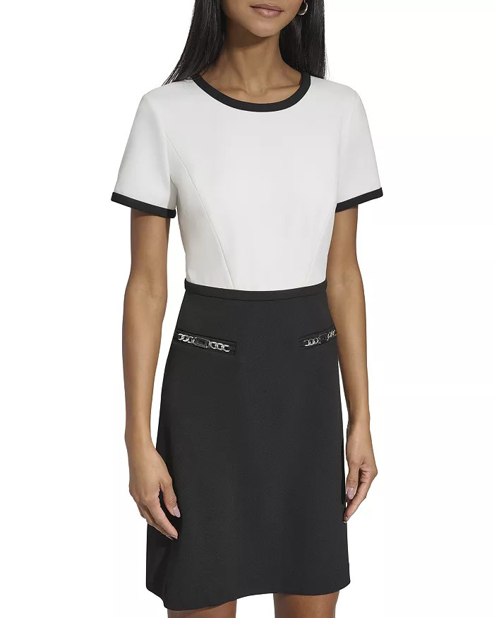 Chain Trim Color Blocked Dress | Bloomingdale's (US)