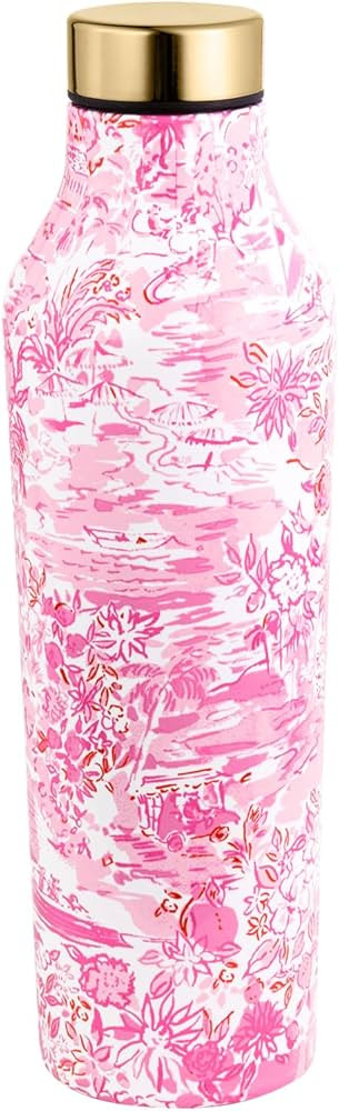 Lilly Pulitzer Stainless Steel Water Bottle, 18 Oz Metal Water Bottle, Pink Double Wall Insulated... | Amazon (US)
