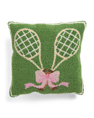 16x16 Tennis Rackets With Ribbon Hooked Pillow | Throw Pillows | Marshalls | Marshalls