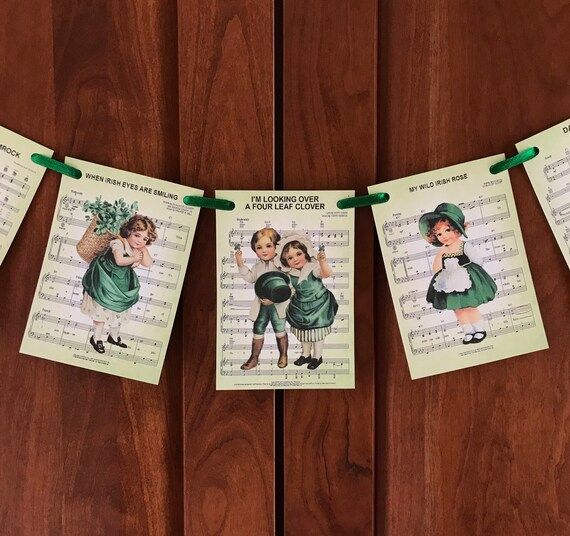 NEW  St. Patricks Day Banner Bunting Garland  Vintage Irish | Etsy | Etsy (US)