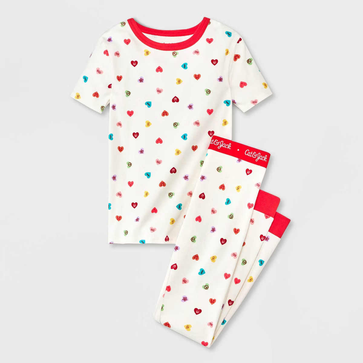 Kids' Valentine's Day Short Sleeve Snug Fit Cotton Pajama Set - Cat & Jack™ | Target