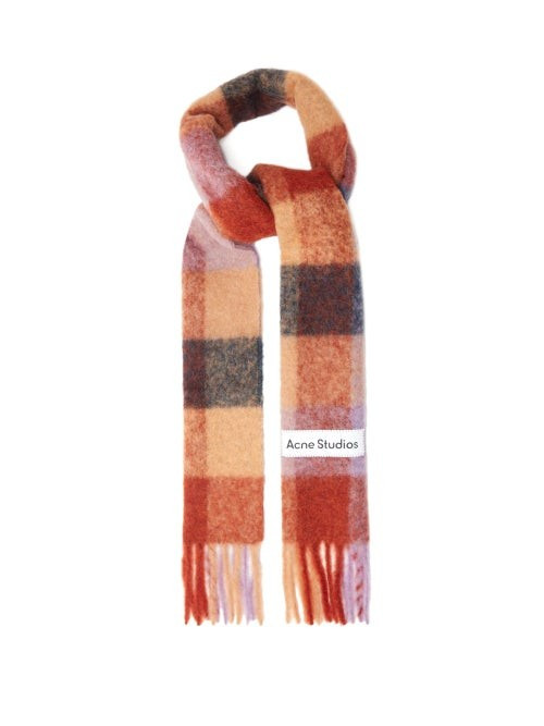 Acne Studios - Vally Checked Scarf - Mens - Brown | Matches (US)