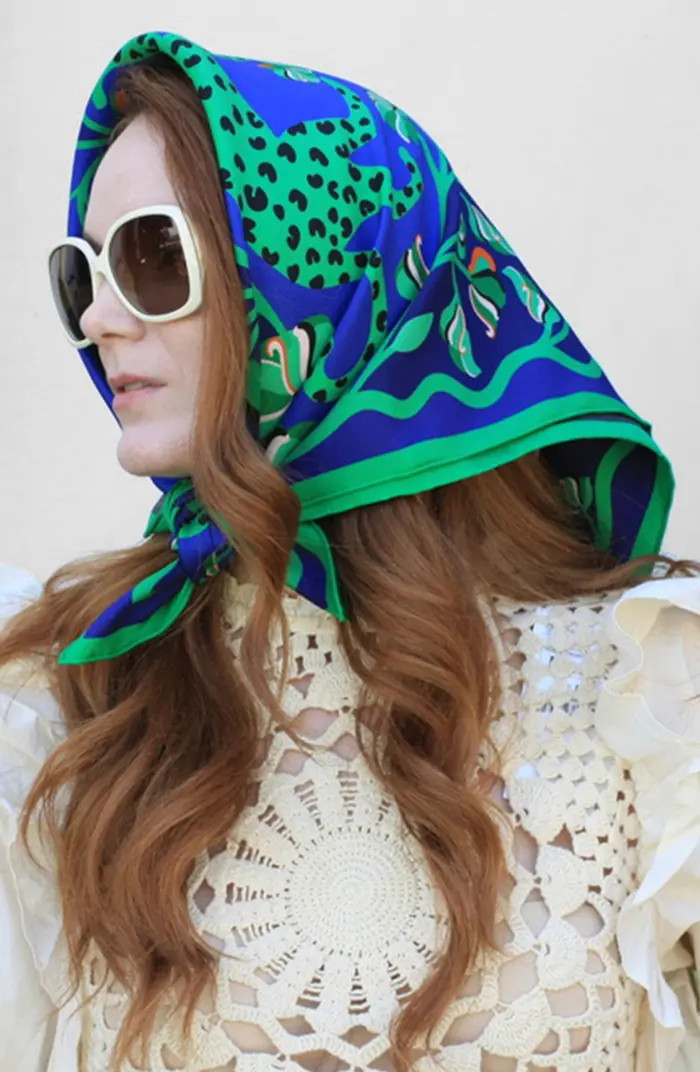 Jessie Zhao New York Double Sided Silk Scarf Of Leopards In The Verdant Wild | Nordstrom | Nordstrom