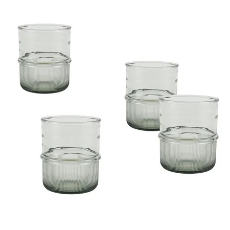 Better Homes & Gardens 4-Piece Green Ribbed Tritan Short Tumbler Set | Walmart (US)