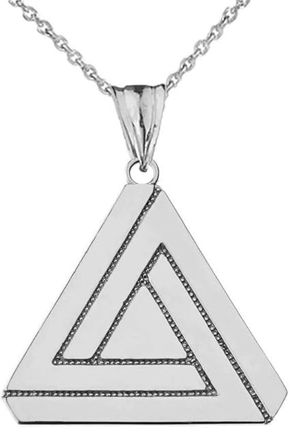 Amazon.com: Unique Impossible (Penrose) Triangle Charm Pendant Necklace in Solid Sterling Silver,... | Amazon (US)