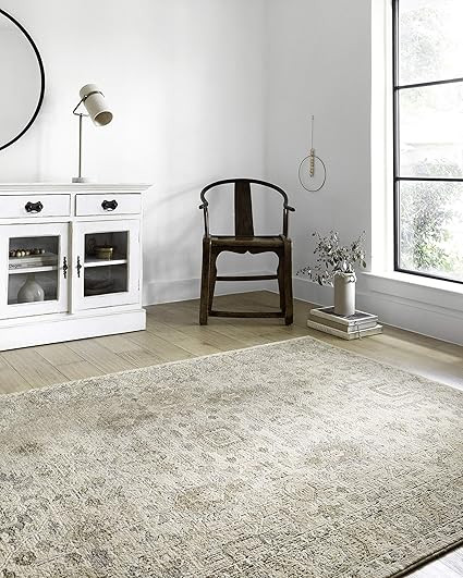 Loloi II Teagan Collection TEA-03 Ivory / Sand, Traditional 5'-3" x 7'-6" Area Rug | Amazon (US)