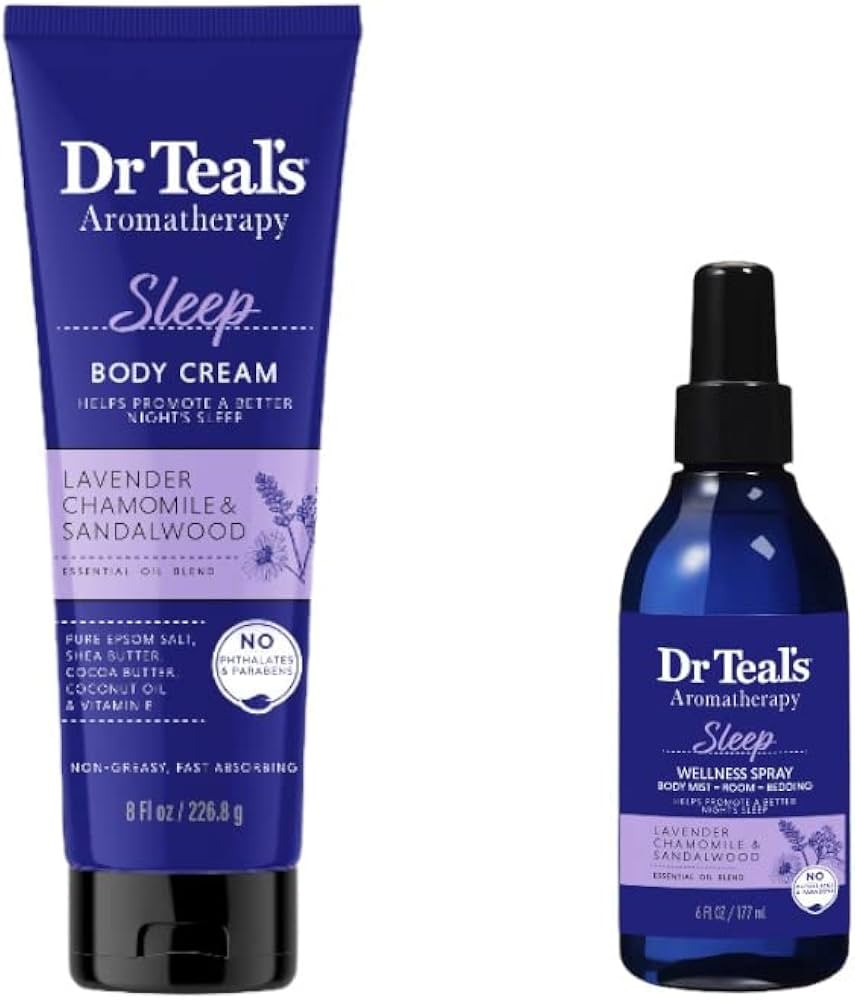 Dr Teal's Aromatherapy Set - Body Cream (8oz) and Spray (6oz) Bundle - Choose from Energy, Sleep,... | Amazon (US)