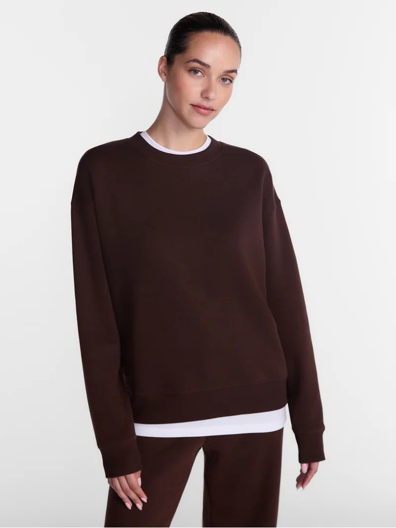Athletic Works Women's and Women's Plus Fleece Sweatshirt with Long Sleeves, Sizes XS-4X | Walmart (US)