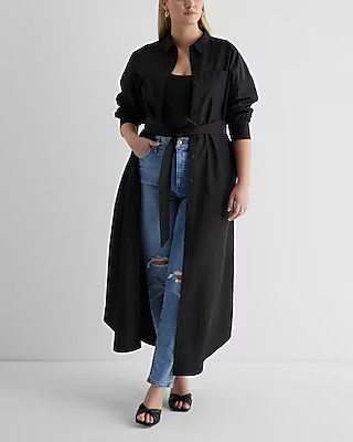 Boyfriend Poplin Portofino Maxi Shirt Dress | Express