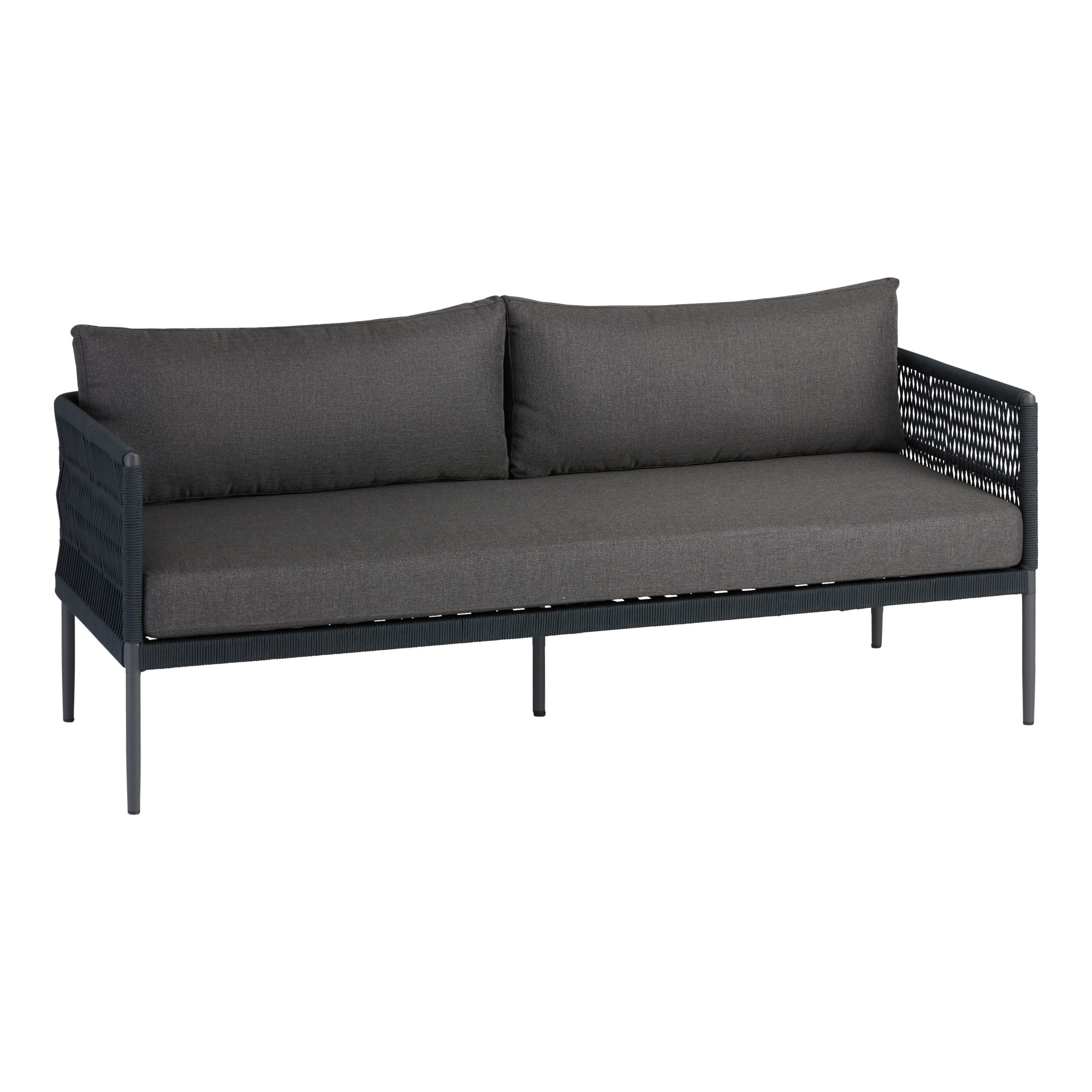 Matteo Dark Gray Rope Outdoor Couch | World Market