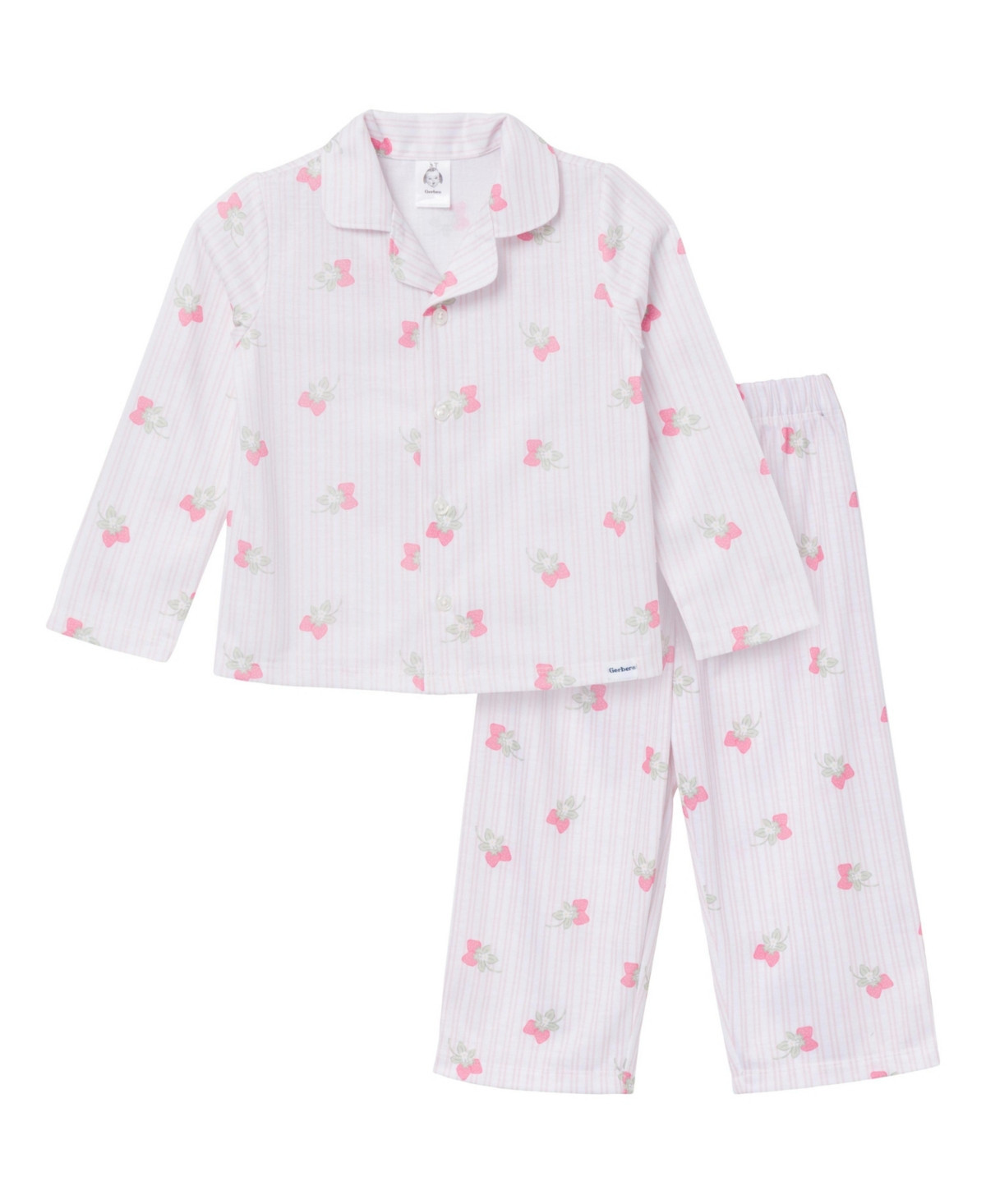 Gerber Toddler Girls 2-Piece Button Up Pajama Set, Berries - Strawberries | Macy's
