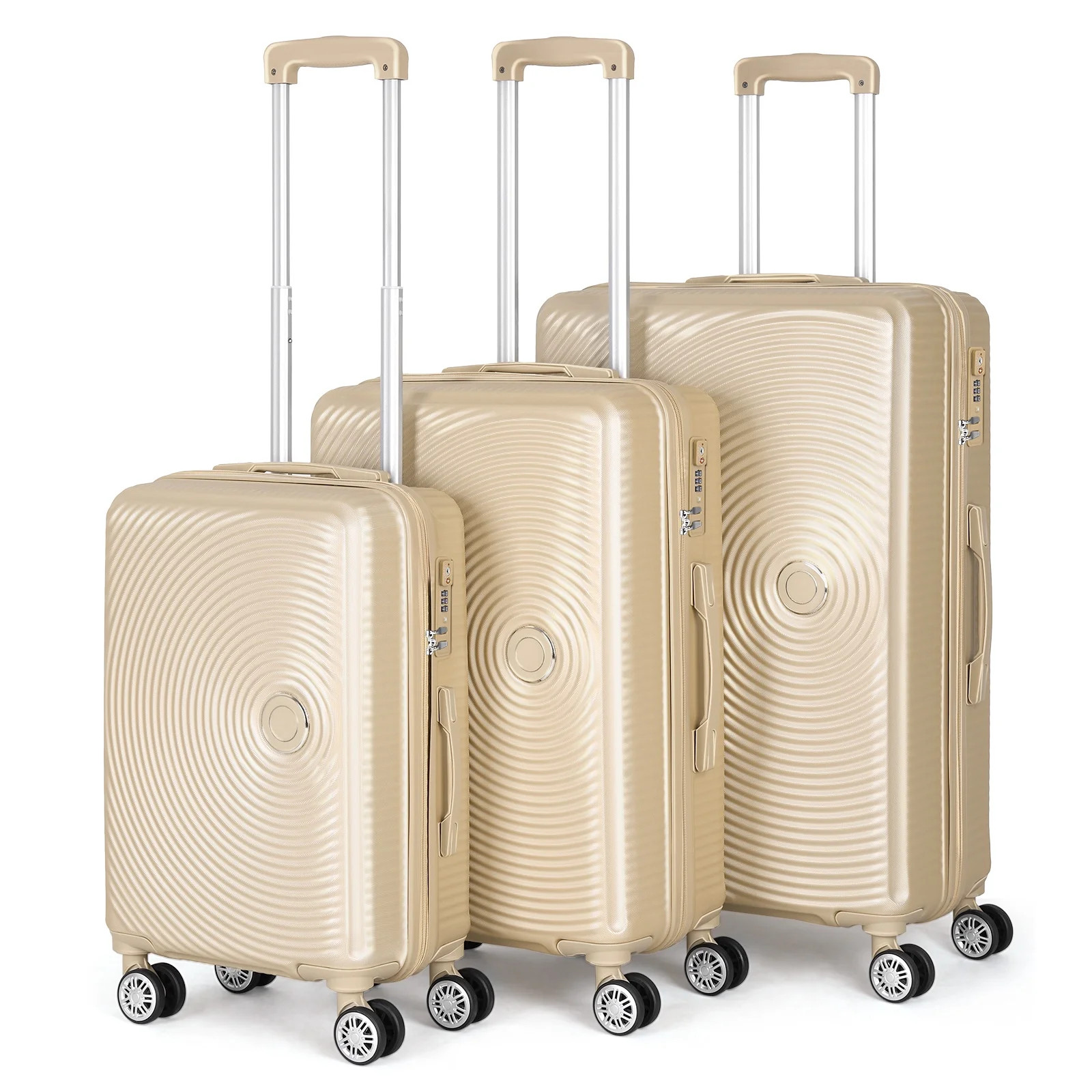 Hikolayae Oriental Collection Hardside Spinner Luggage Sets in Champagne, 3 Piece - TSA Lock - Wa... | Walmart (US)