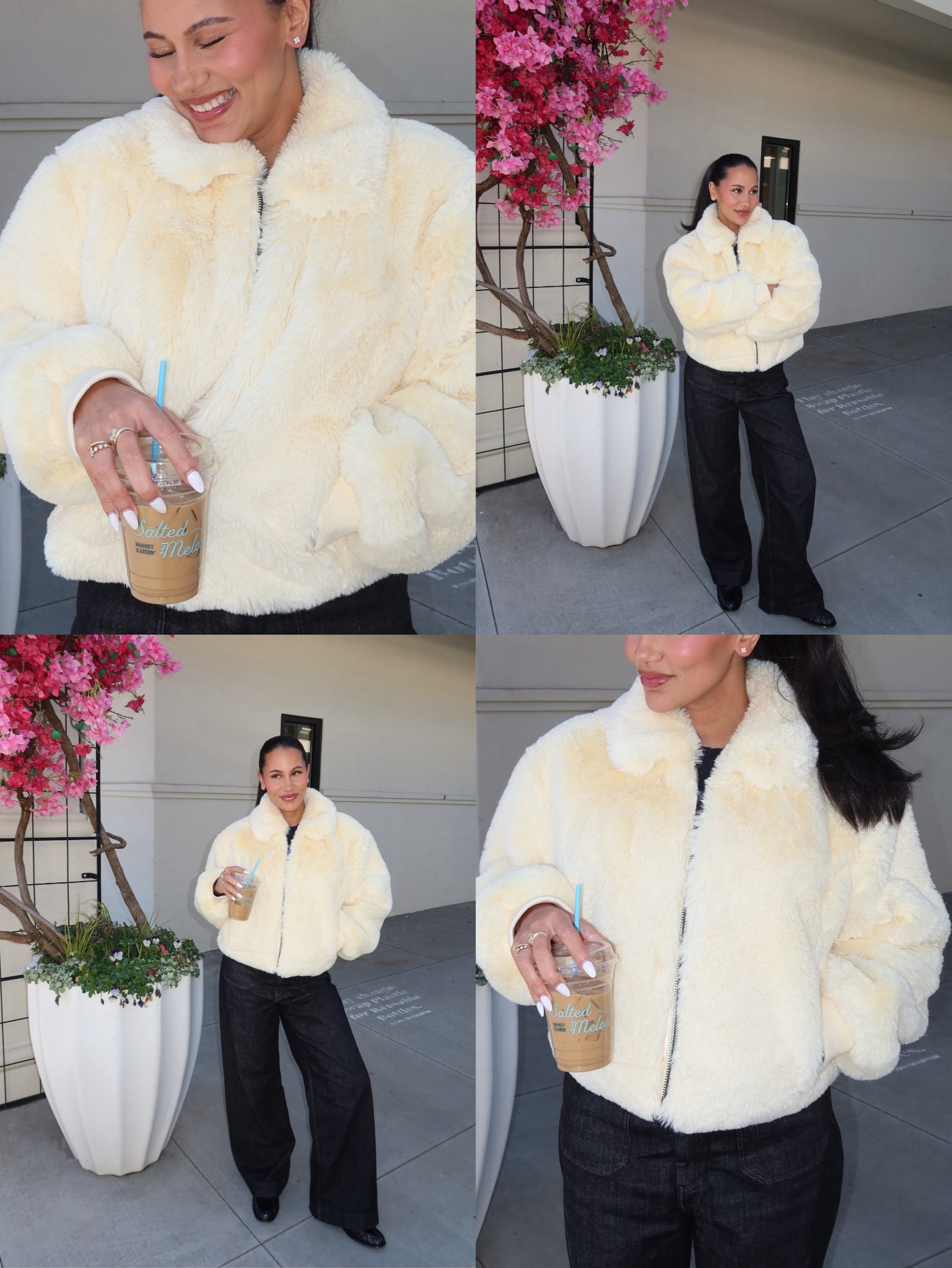 coffee date outfit ☕️ anthro fur coat + dark wash denim 

#LTKootd #LTKdayinmylife